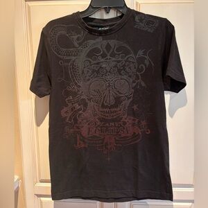 Planet Eclipse never lose a game Size XS Black Skull Graphic T-Shirt